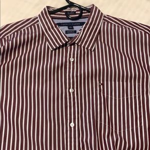 Tommy Hilfiger button down XL maroon